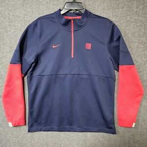Nike Therma 1/4 Zip The League Mens M Pullover Top CI4543-420 Blue Red
